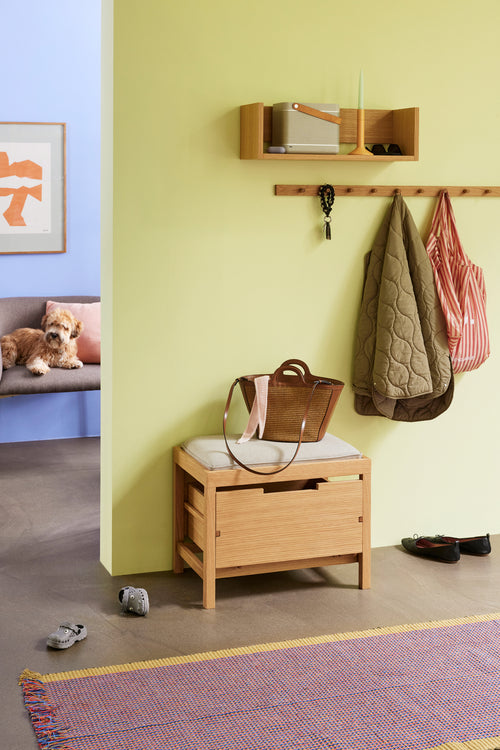Hübsch bank Bifi - mdf/eikenfineer/eikenhout/polyester - 60x40xh48cm
