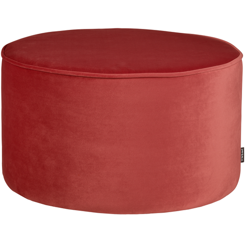 WOOOD poef laag Sara - Velvet - Raspberry - 36xØ60cm - vtwonen shop