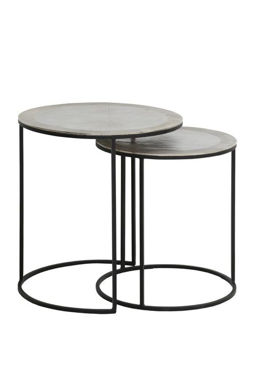 Light & Living bijzettafel TALCA - Ø49x52cm - zilver - Set van 2