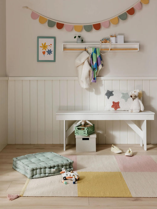 benuta kindervloerkleed Anton - veelkleurig/geel - 90x130 cm