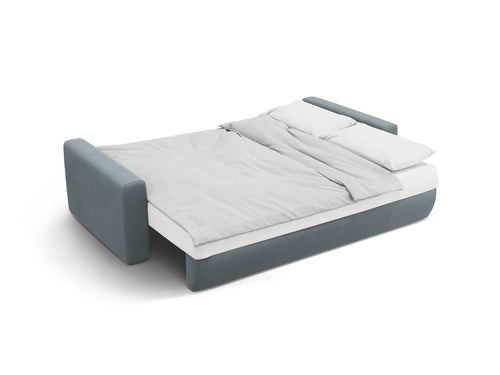 Cosmopolitan Design Slaapbank met opbergdoos Belfast 3-zits, flueel blauw grijs - 105x238x84cm