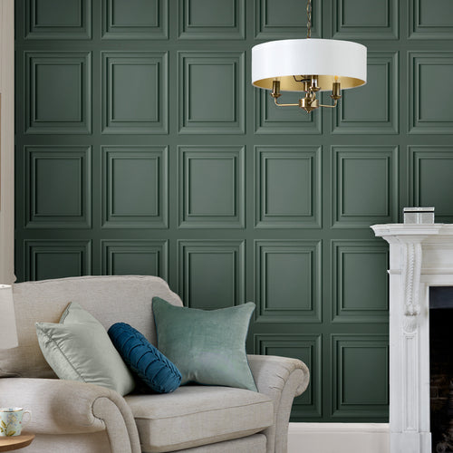 Laura Ashley Redbrook Wood Panel Behang - Houten Panelen - 10mx52cm - Groen