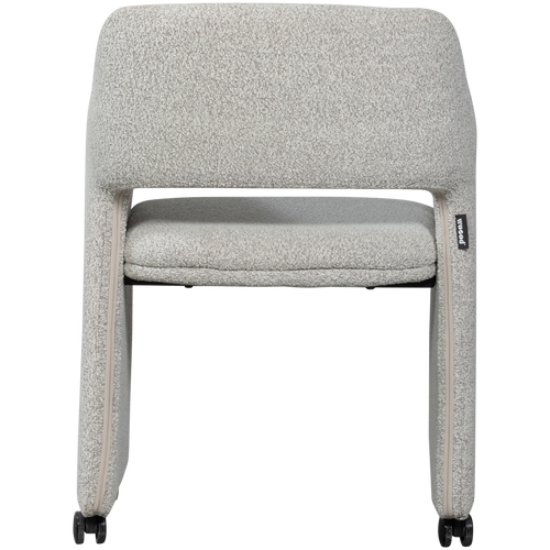 WOOOD eetkamerstoel met wieltjes Lyric - Polyester - Greige - 79x59x58 - vtwonen shop
