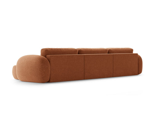 Cosmopolitan Design Converteerbare panoramische bank met opbergdoos Tonale 5-zits, chenille baksteen - 149x362x88cm