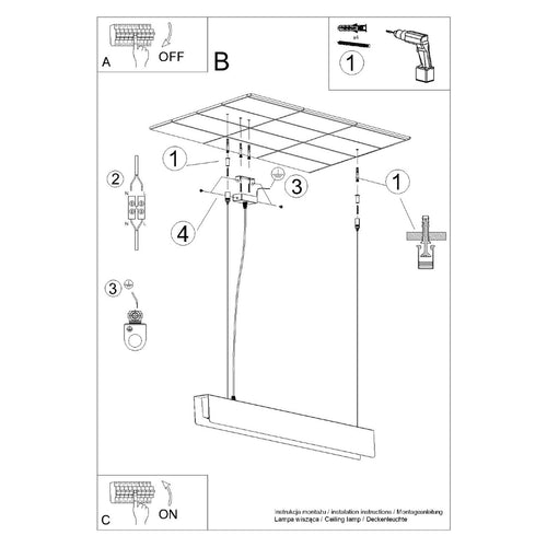 Sollux Lighting Hanglamp SPARK goud - 100x8x120cm