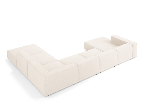 Cosmopolitan Design Panoramische hoekbank rechts Arendal 7-zits, chenille, lichtbeige - 262x364x70cm