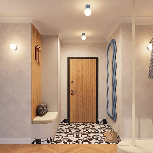 Sollux Lighting Plafondlamp HALO lichtblauw IP44 - 12x12x21cm