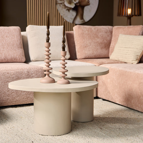 Starfurn Salontafel Mirre - Organisch Zandkleur Hout - Set van 2