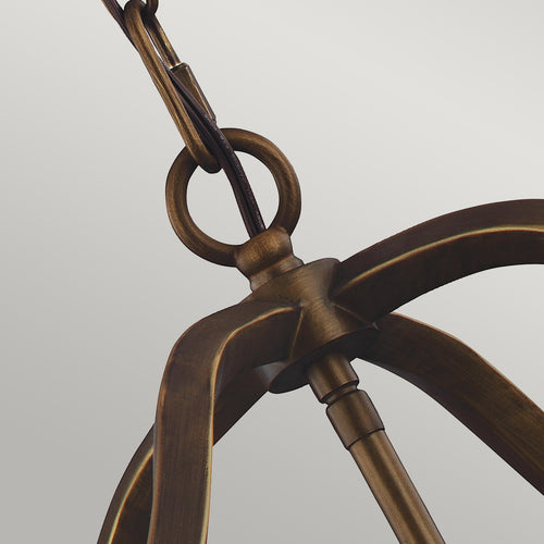 Elstead Yarmouth - 4-lichts kaars hanger ketting lantaarn, geschilderd verouderd messing