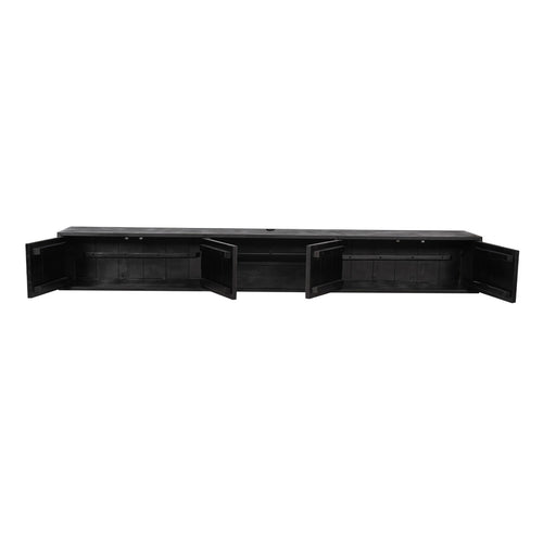 StarFurn Zwevend Tv-meubel New York - Zwart Hout - 280x35x33cm