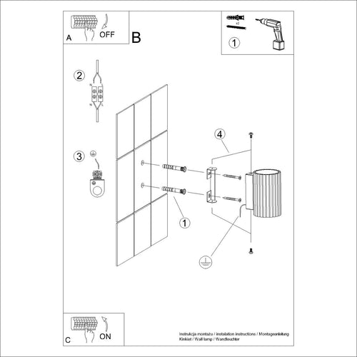 Sollux Lighting Wandlamp KARBON 10 ultramarijn - 6,5x8,5x10cm