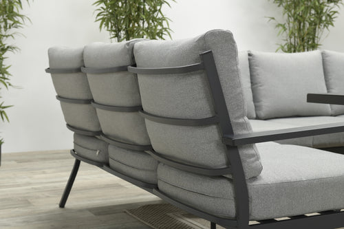 Sergio aluminium lounge-diningset - 8-persoons - rechts - grijs