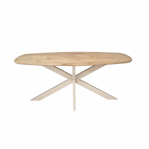 Starfurn Eettafel Ferris - Deens Ovaal Zand/Eikenhout - 180x90x76cm