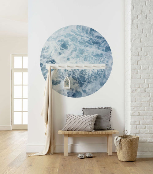 Sanders & Sanders zelfklevende behangcirkel oceaan blauw - Ø 125 cm - 611774