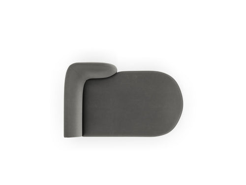 Micadoni rechter chaise longue Miley flueel, lichtgrijs - 156x90x70cm