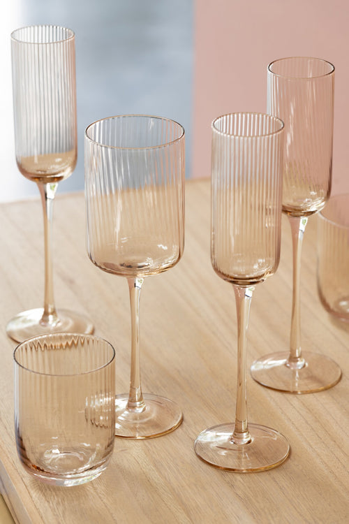 J-Line drinkglas Kyle - glas - amber - 6 stuks