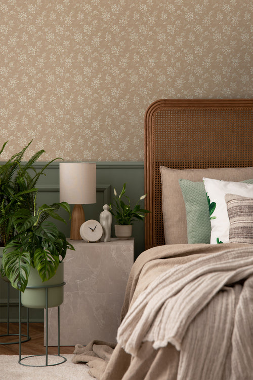 Borastapeter behang vintage bloemetjes bruin - 53 cm x 10.05 m - 661061 - vtwonen shop