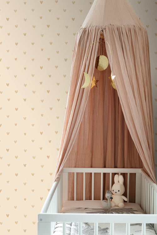 ESTAhome behang hartjes beige - 0.53 x 10.05 m - 139767 - vtwonen shop