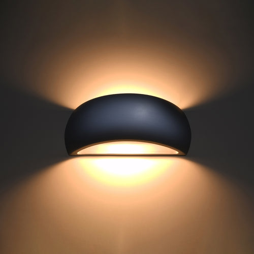 Sollux Lighting Wandlamp keramiek PONTIUS grijs - 32x9x14cm