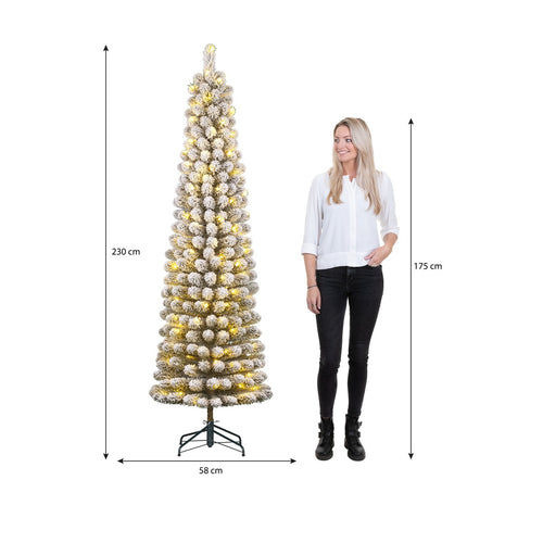 Black Box Trees Charlton Kerstboom - Kunstboom met Ingebouwde LED Verlichting, Dim- en Timerfunctie - Kerstversiering voor Binnen - H230 x Ø58 cm -