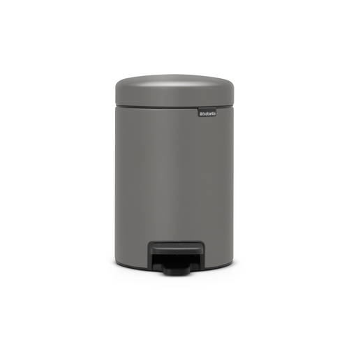 Brabantia NewIcon Pedaalemmer, 3 liter, kunststof binnenemmer - Mineral Concrete Grey