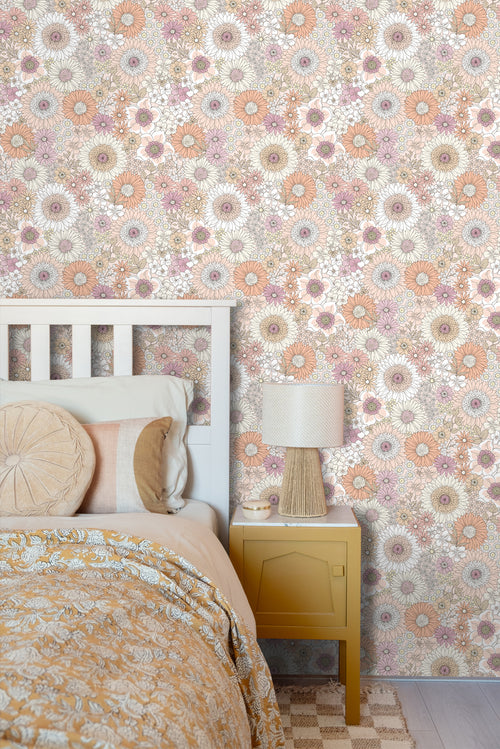 ESTAhome behang retro bloemen beige en roze - 50 x 900 cm - 131313 - vtwonen shop