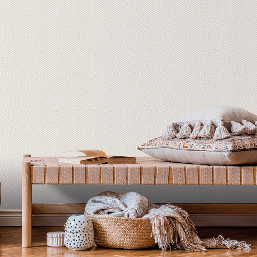 Sanders & Sanders behang visgraat-motief beige - 53 cm x 10 m - 640525 - vtwonen shop