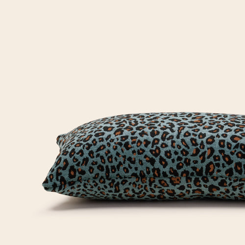 Madura Kussenovertrek Leopoldo blauw en reebruin 28x47 cm