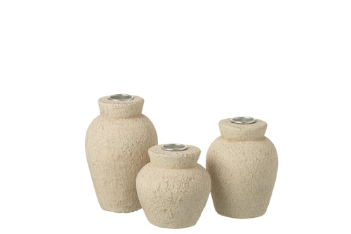 J-Line kaarshouder - cement - beige - large - set van 3 - vtwonen shop