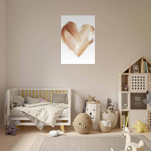 Artfulprints  Warm bruin hart   poster A4 21x29.7 cm - vtwonen shop