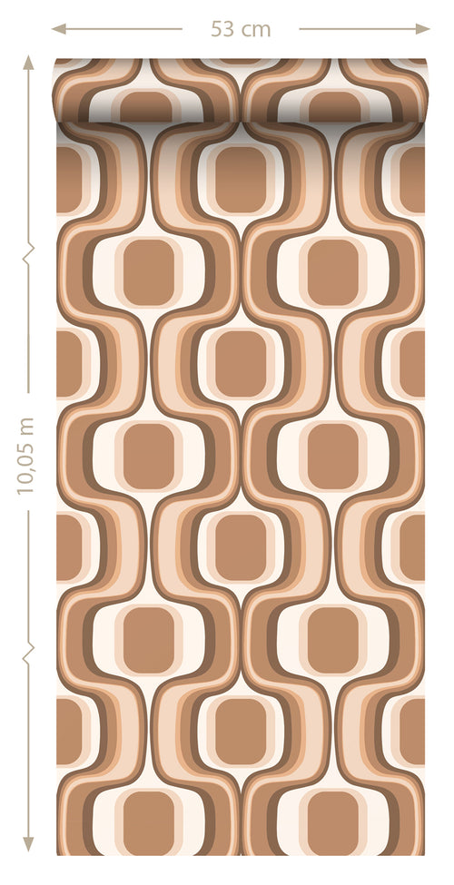 ESTAhome behang retro ornamenten bruin - 50 x 900 cm - 131582 - vtwonen shop
