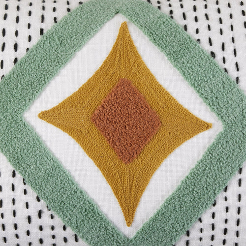 Madura Kussenovertrek Zayi ivoor en groen 28x47 cm
