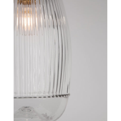 Merano Estevan 13 cm bol hangende plafondlamp satijn goud metaal helder glas LED E14