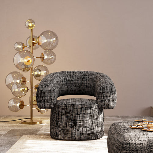 Kare Design Draaifauteuil Maye Bow zwart en wit