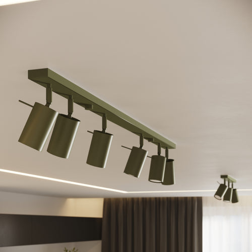 Sollux Lighting Plafondlamp RING 4L olijfgroen - 81x6x17cm