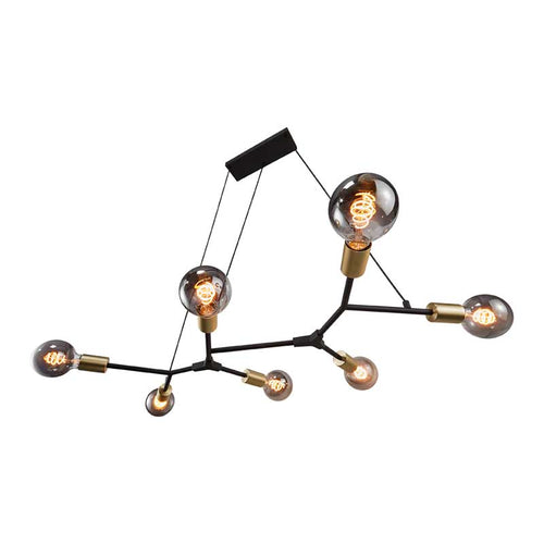 Nordlux Josefine Hanglamp - 7-lichts E27 - Zwart/Messing - vtwonen shop