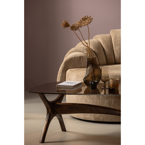 WOOOD salontafel Flash - Glas/Hout - Walnoot - 42x110x60 - vtwonen shop