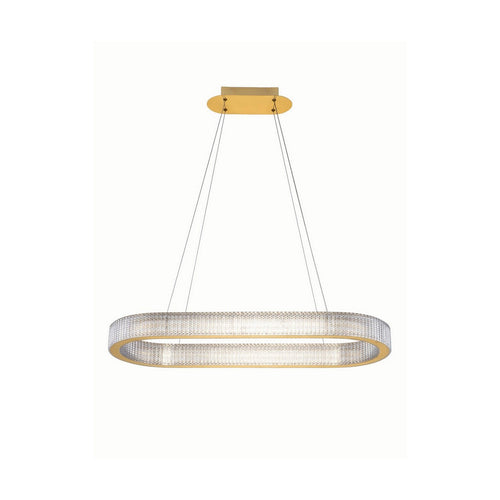 Nova Luce KINARA Geïntegreerde LED-hanglamp voor plafond, platina goud, Triac dimbaar, 70W, 5444lm, 3000K