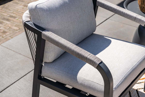 Monti loungeset - 4-dlg. - carbon black -  rope taupe - valley sand