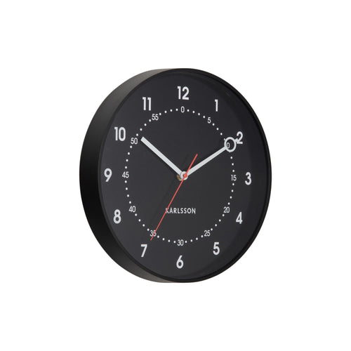 Karlsson wandklok Fresco - zwart - Ø31.5cm