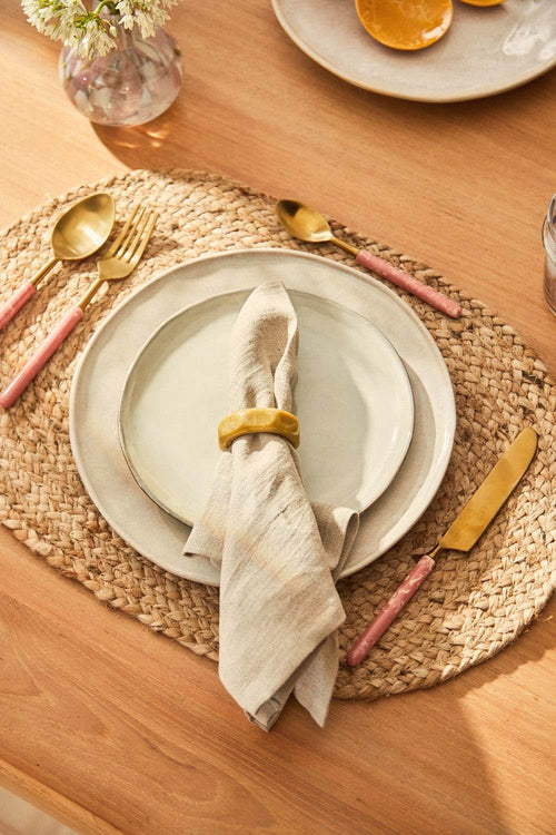 Calma House Servet (set van 2 stuks) Lino2 - Beige - 45x45