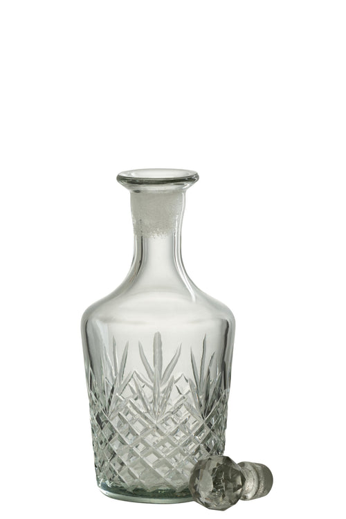 J-Line decoratie Fles Faune - glas - transparant - large