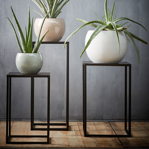 Mica Decorations Goa Bijzettafel - Set van 2 - L35 x B35 x H55 cm - Metaal - Zwart