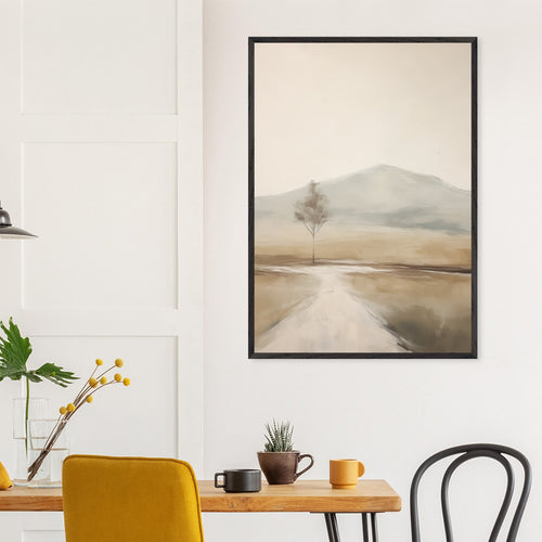 Artfulprints Poster met Lijst Abstract - Tree path   - 30x40 cm - Taupe