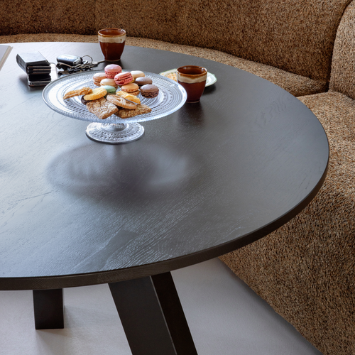 WOOOD eettafel Ø129 cm Rhonda - Eiken - Middenbruin - 75x129x129