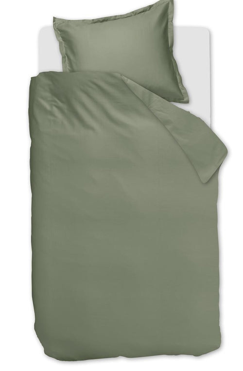 Ambiante dekbedovertrek Satin Uni - 140x200/220 cm - groen