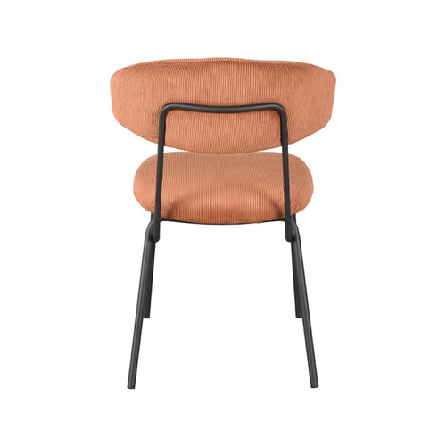 LABEL51 Eetkamerstoel Zack - Oranje Ribstof - Zithoogte 48cm - Set van 2