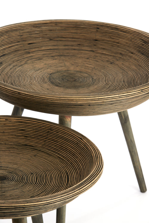 Light & Living bijzettafel COLON - Ø56x48cm - bruin - Set van 2