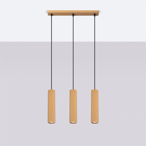 Sollux Lighting Hanglamp KARBON 3L goud - 45x6,5x98cm