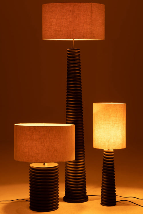J-Line lamp Schroefdraad Wijd Ailanthus - hout - zwart/grijs